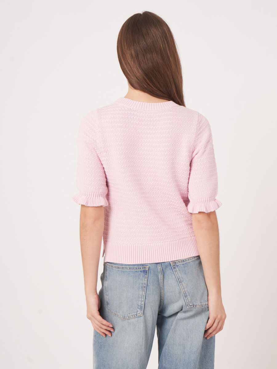 Kurzarm-Pullover aus Baumwoll-Texturstrick image number 6