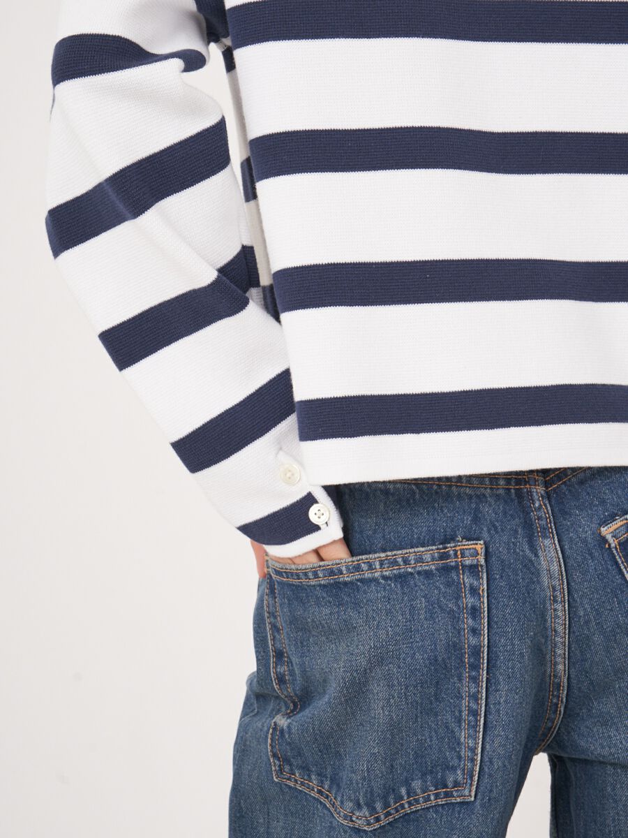 Cardigan ray&eacute; en double tricot de coton image number 3