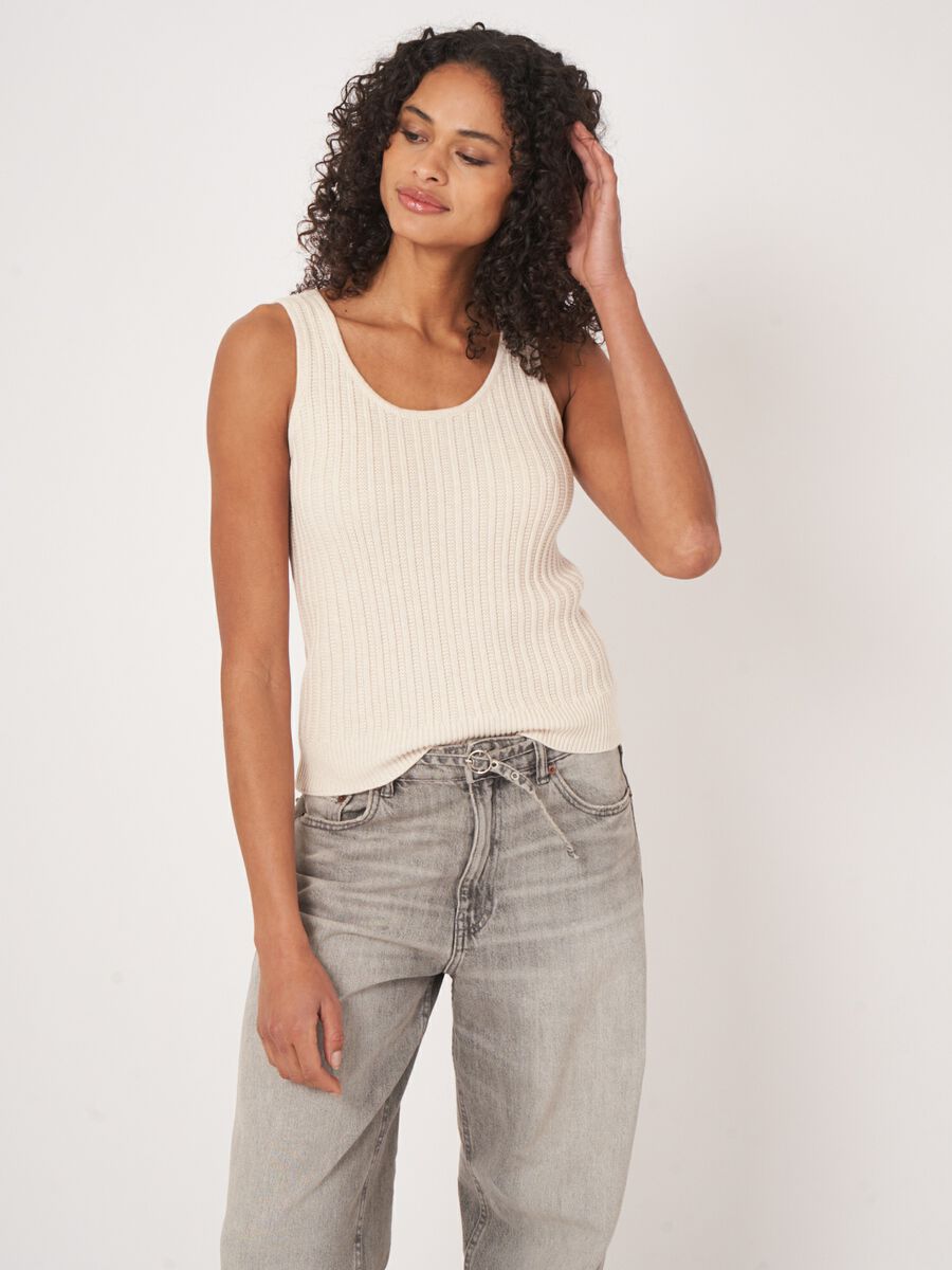 Texturierter Stricktop aus Baumwolle image number 0