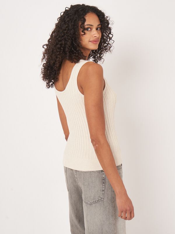 Débardeur en tricot texturé en coton image number 3