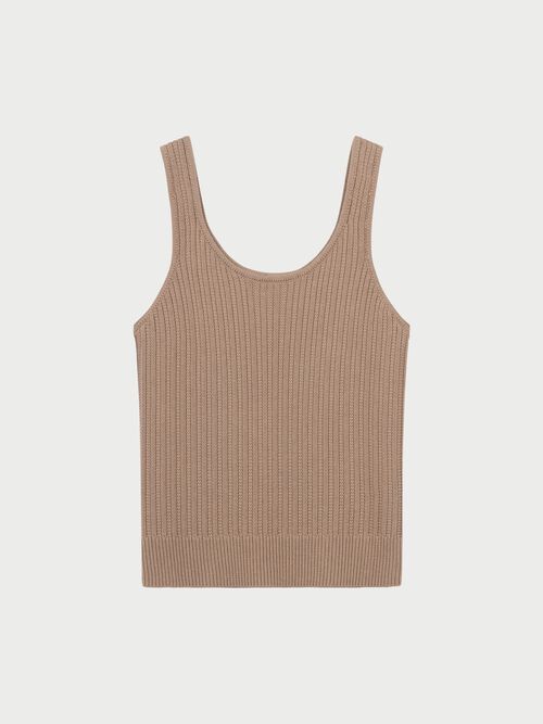 Gebreide top met textuur van zuiver katoen