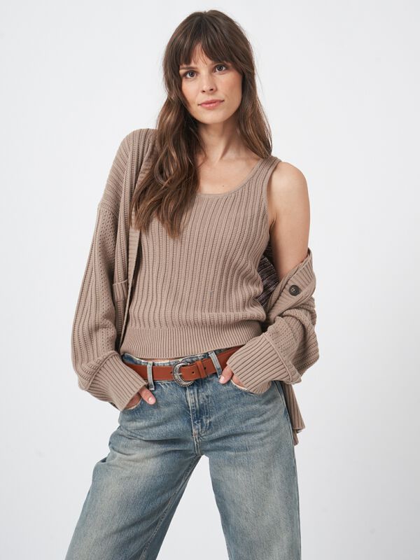 Débardeur en tricot texturé en coton image number 3