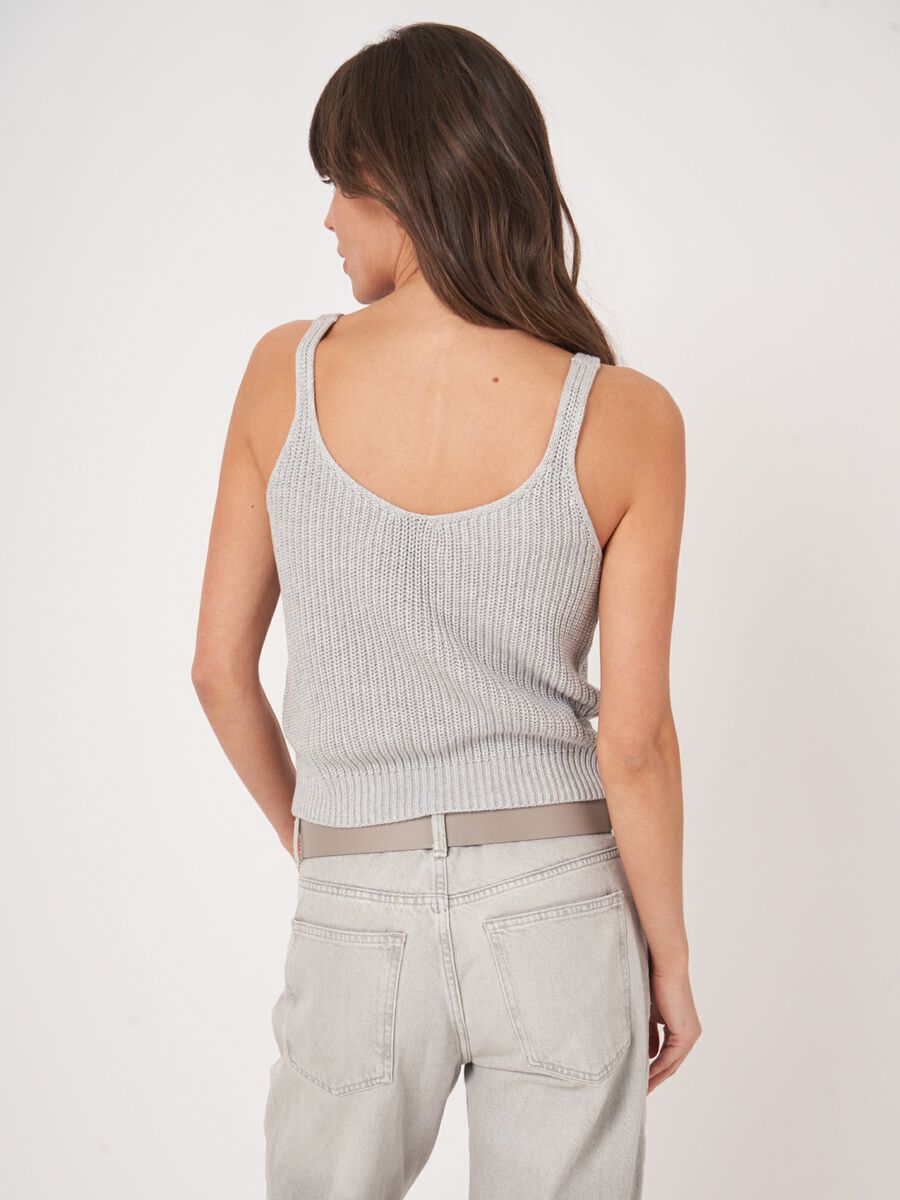 Grof gebreid katoenen top image number 5