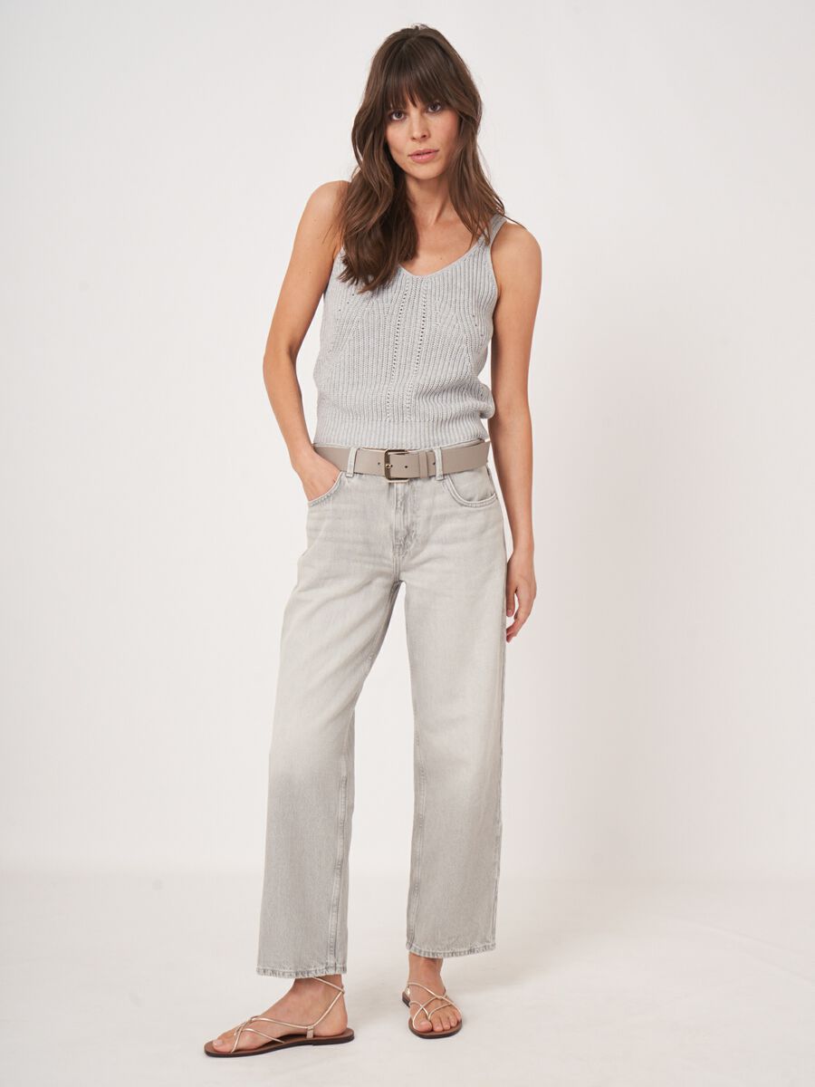 Grof gebreid katoenen top image number 6