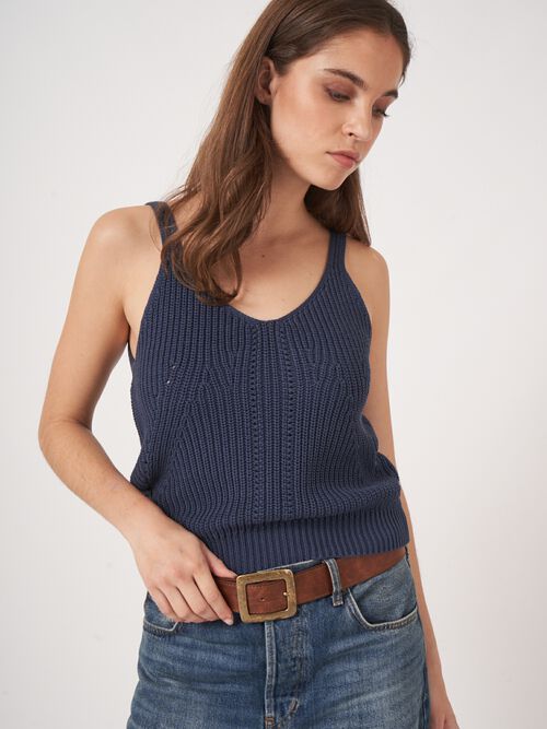 Trägertop aus geripptem Baumwollstrick