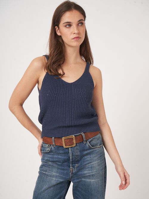 Trägertop aus geripptem Baumwollstrick