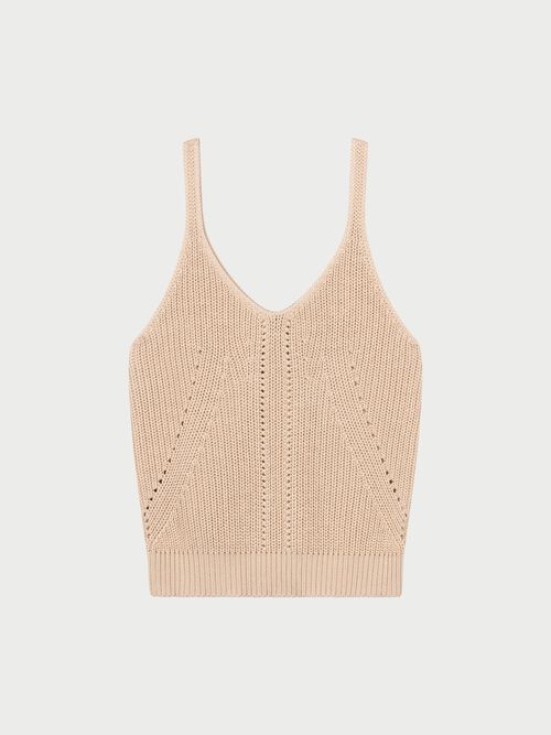 Trägertop aus geripptem Baumwollstrick