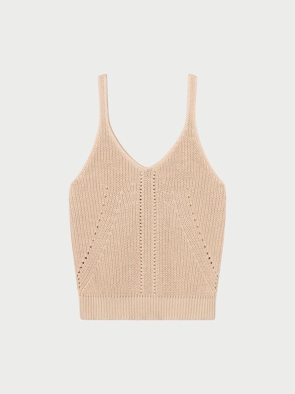 Chunky cotton rib knit tank top image number 0