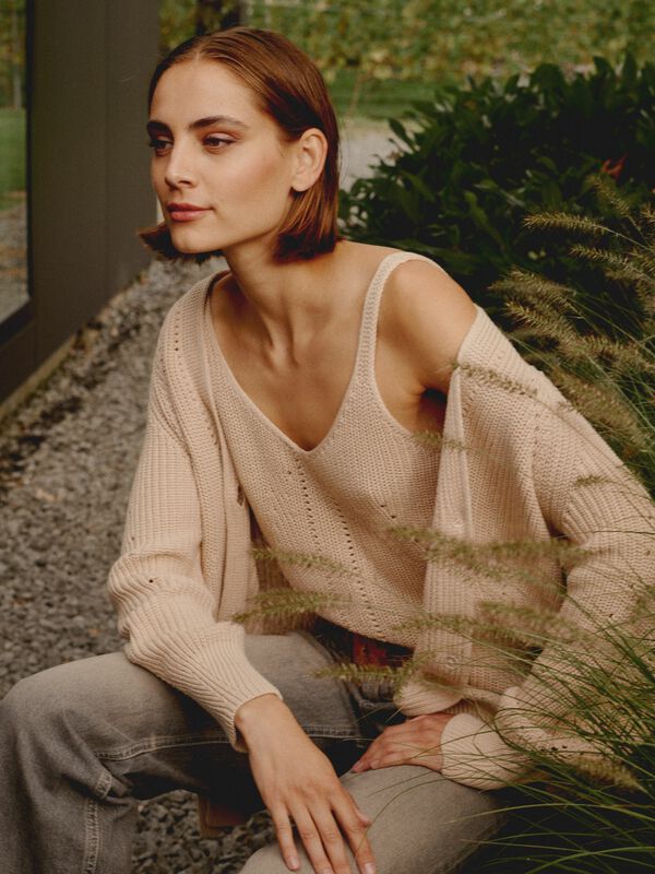 Chunky cotton rib knit tank top image number 1