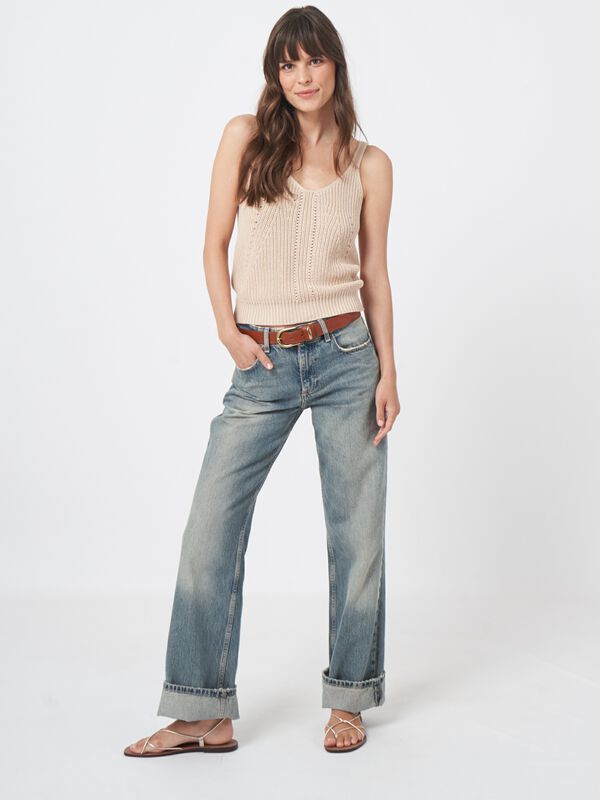 Chunky cotton rib knit tank top image number 8