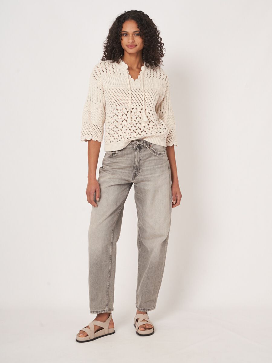 Ajour-Pullover mit Häkeldetails image number 6