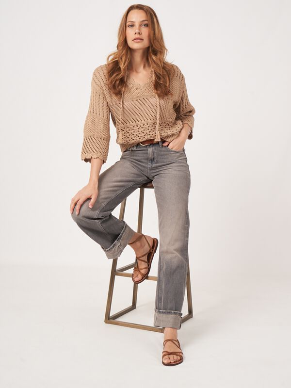 Pull ajouré avec détails au crochet image number 3