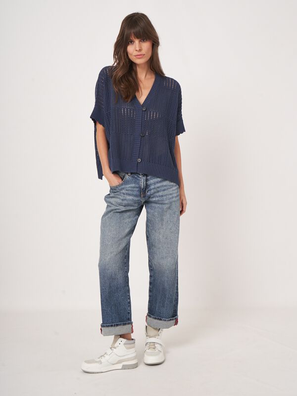 Poncho cardigan ajour&eacute; image number 4