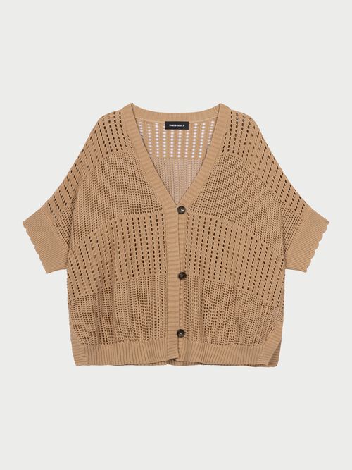 Ajour poncho cardigan