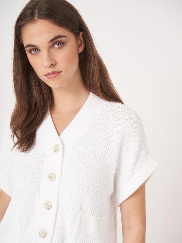 Oversized gebreid gilet met zakken image number 2