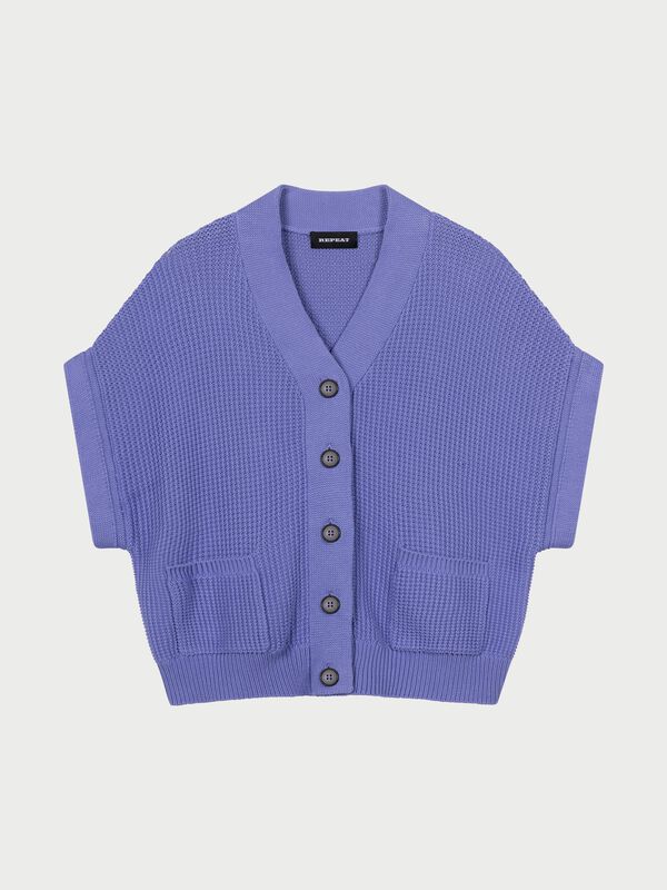 Oversized gebreid gilet met zakken image number 2