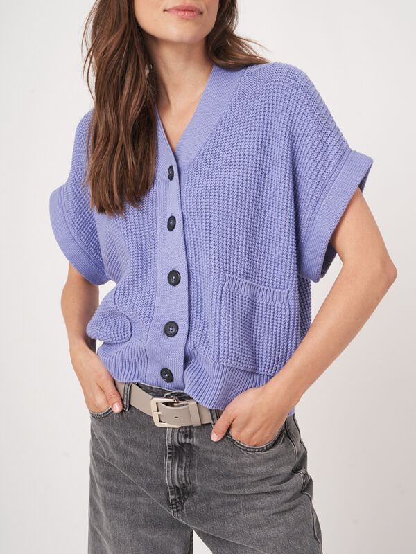 Oversized gebreid gilet met zakken image number 4