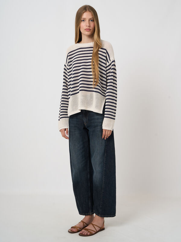 Striped ajour sweater  image number 3