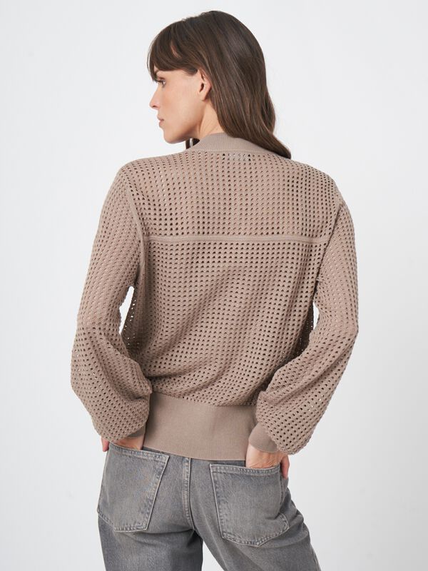Cardigan en maille ajouré avec fermeture éclair image number 3