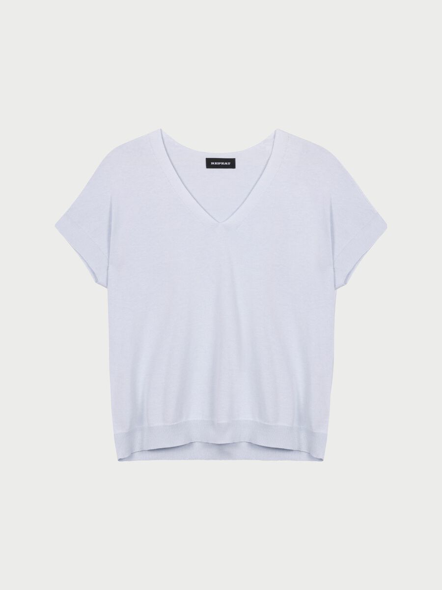 Sleeveless fine rib knit cashmere blend sweater image number 0