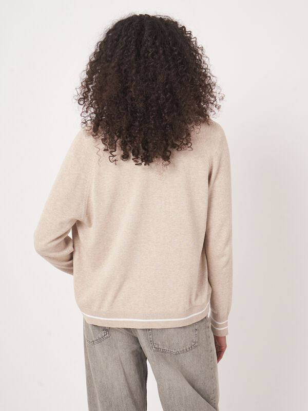 Open vest met strependetail in katoenmix  image number 5