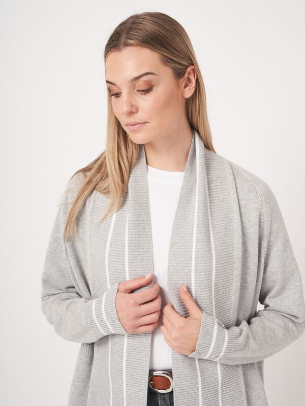 Open vest met strependetail in katoenmix  image number 4