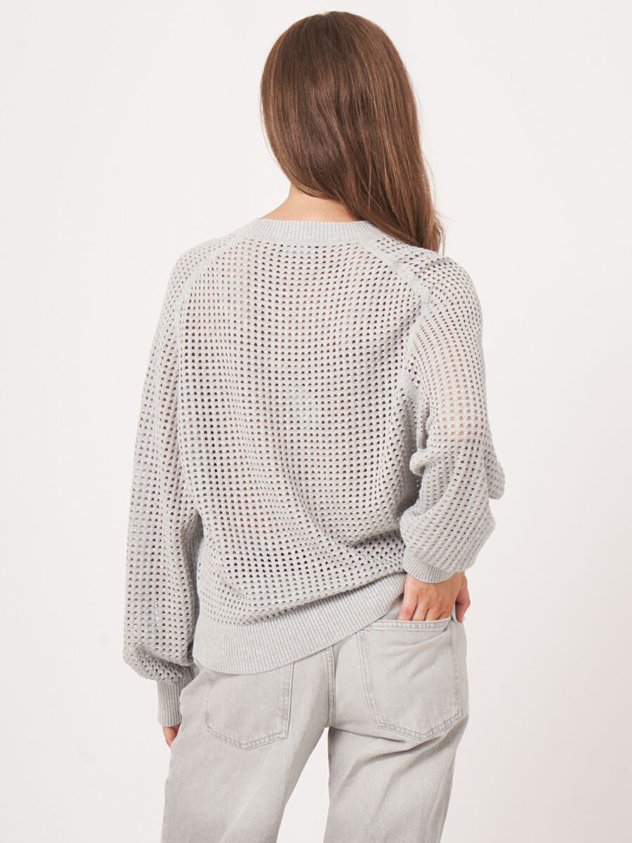 Pull ajouré en mélange de coton  image number 4