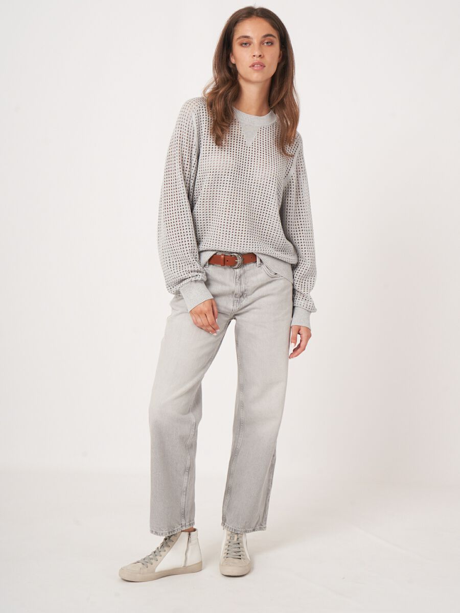 Pull ajouré en mélange de coton  image number 5