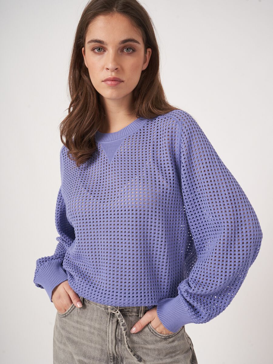 Pull ajouré en mélange de coton  image number 2