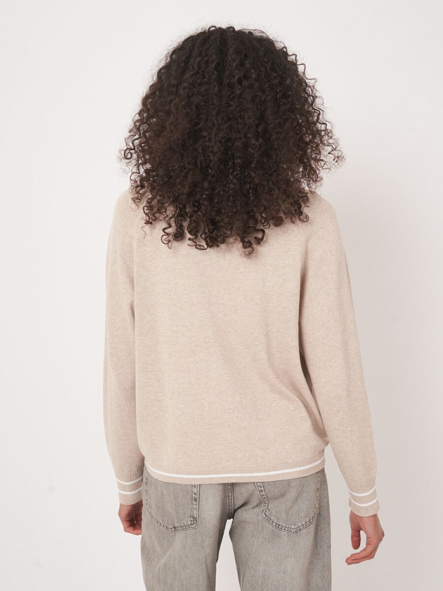 Cardigan mit Taschen und Streifen-Detail aus Baumwollmischung  image number 5