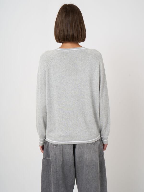Cardigan mit Taschen und Streifen-Detail aus Baumwollmischung  image number 2