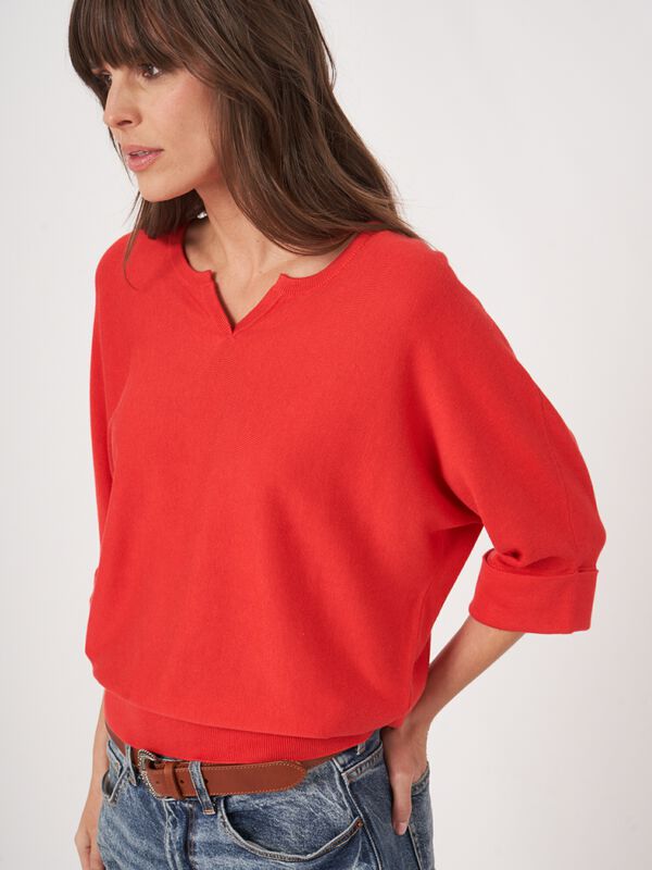 Lässiger Feinstrickpullover aus Baumwollmischung image number 2