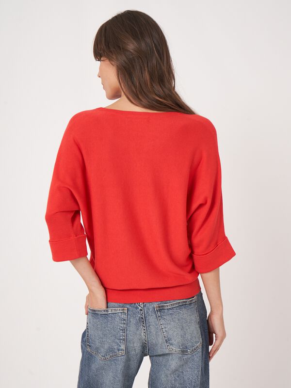 Lässiger Feinstrickpullover aus Baumwollmischung image number 3