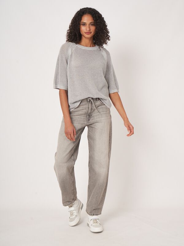 Ajour sweater with wide short sleeves image number 6