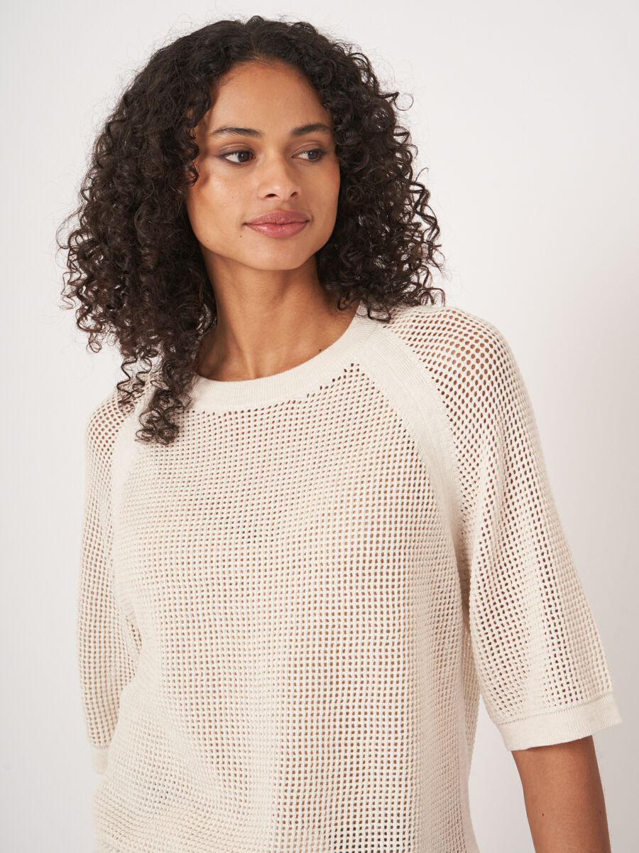 Ajour sweater with wide short sleeves image number 2