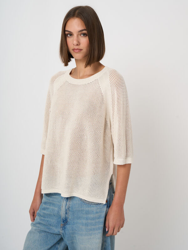 Ajour-Pullover mit weiten kurzen &Auml;rmeln image number 3
