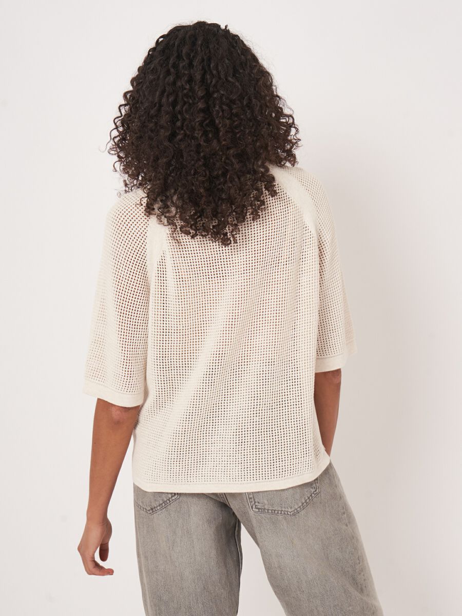 Ajour sweater with wide short sleeves image number 5