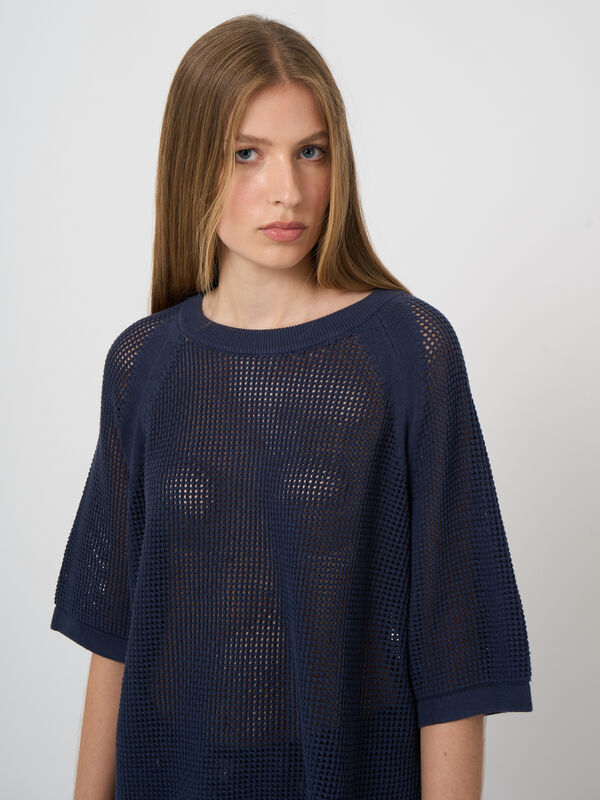 Ajour sweater with wide short sleeves image number 1