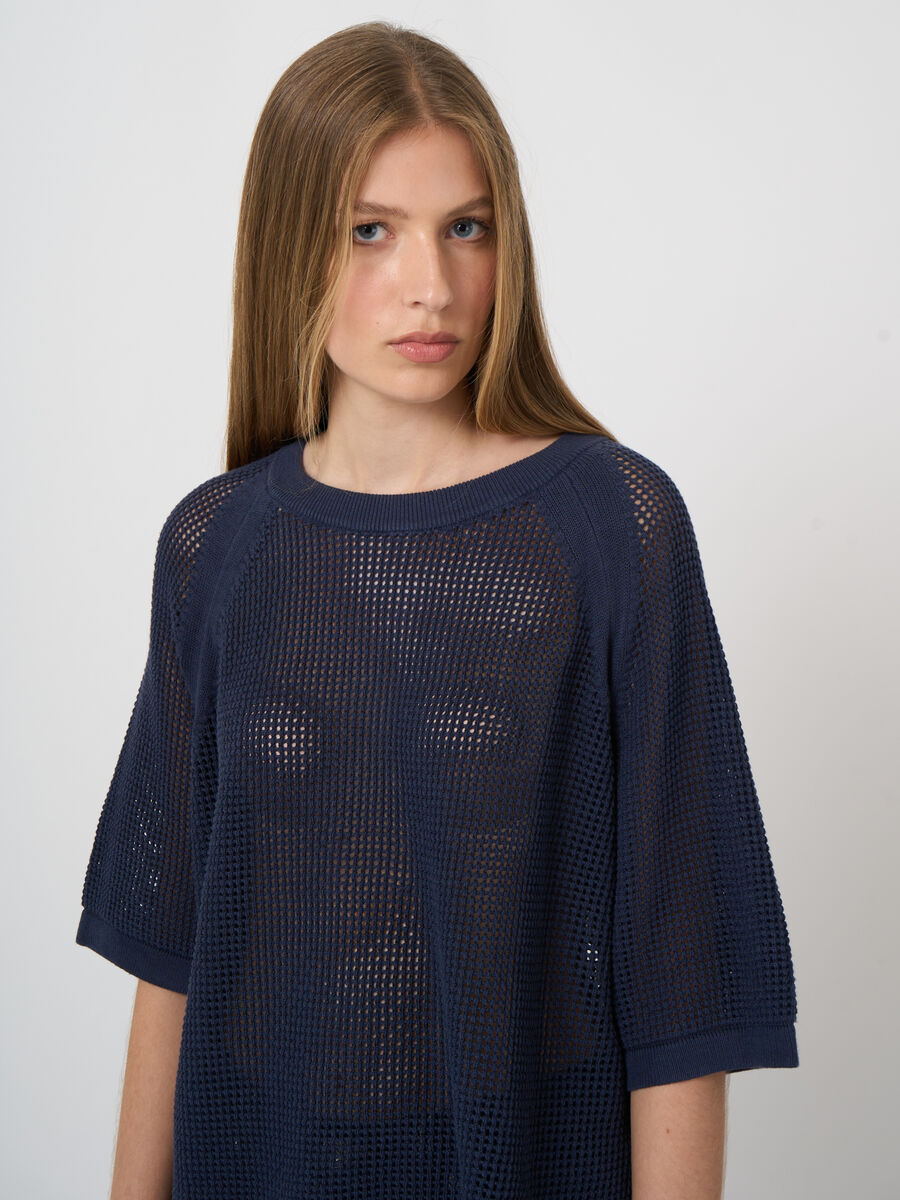 Ajour sweater with wide short sleeves image number 1
