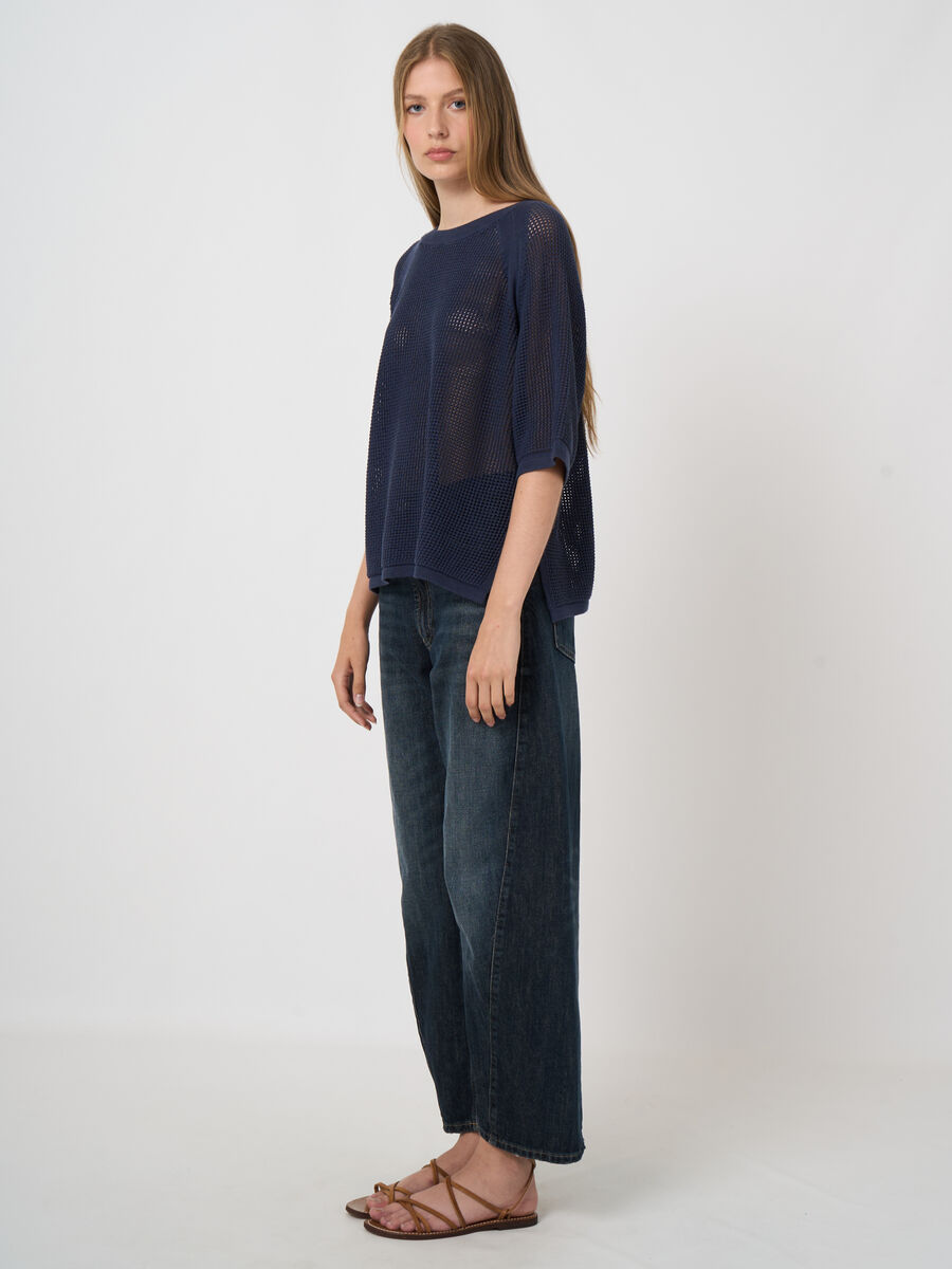 Ajour sweater with wide short sleeves image number 2