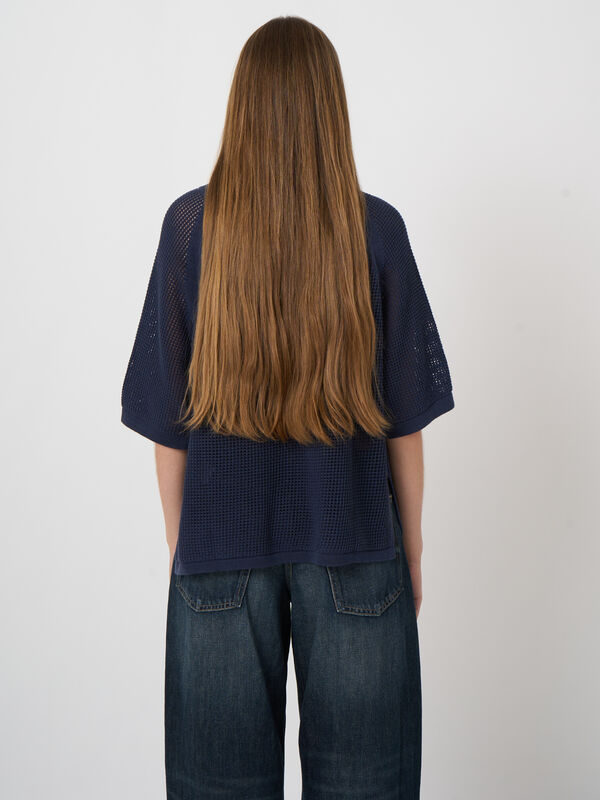 Ajour sweater with wide short sleeves image number 4