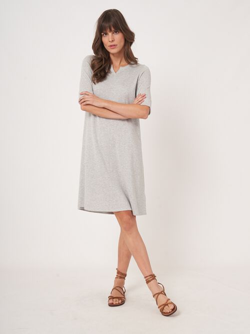 Fijn gebreide jurk van katoenmix