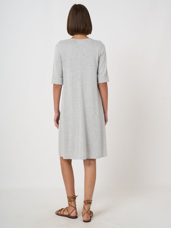 Kurzarm Feinstrickkleid aus Baumwollmischung image number 3