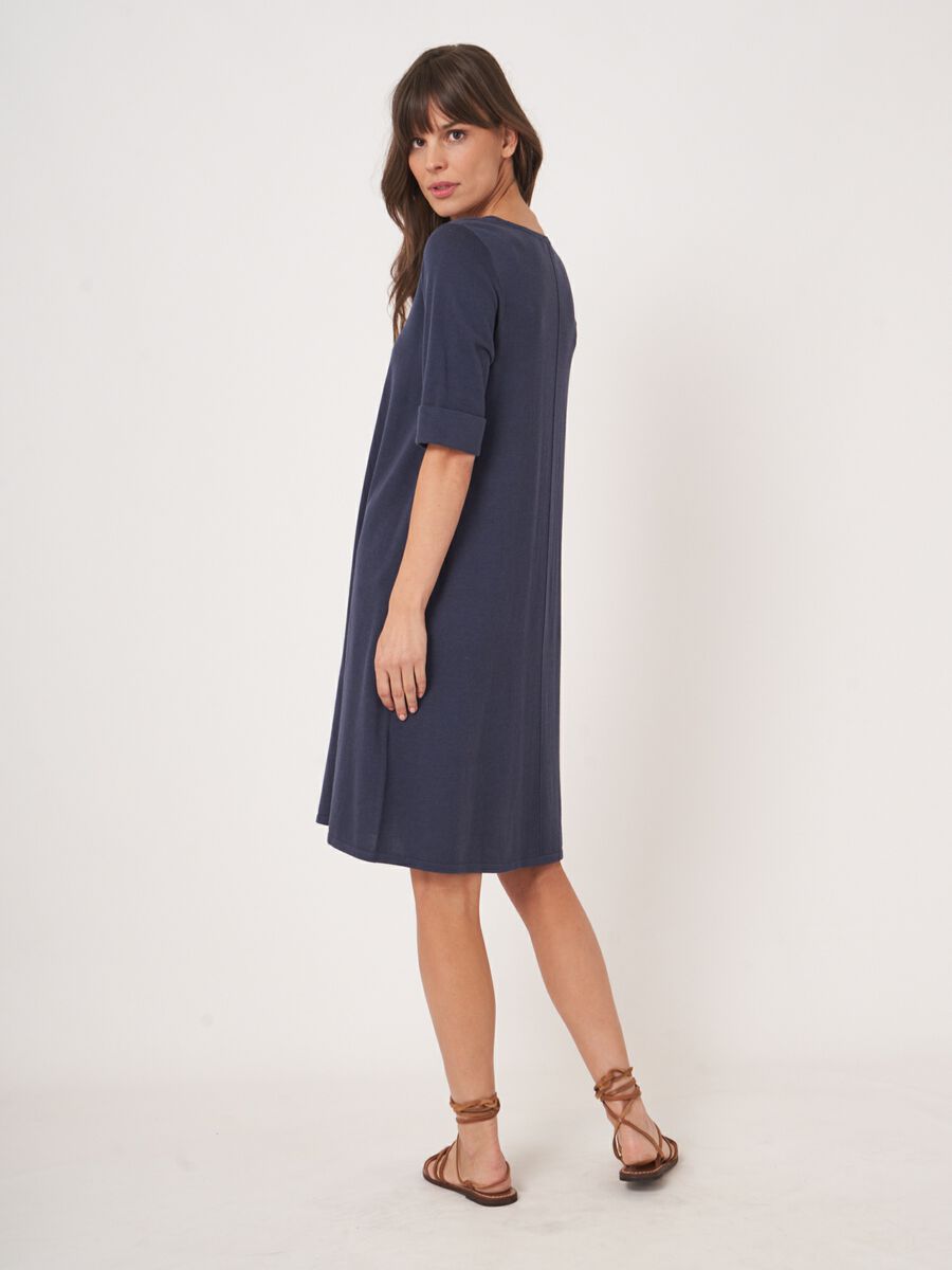 Fijn gebreide jurk van katoenmix image number 3