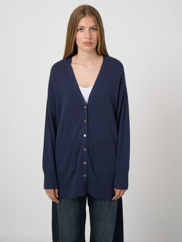 Feinstrick-Cardigan aus Baumwollmischung image number 0