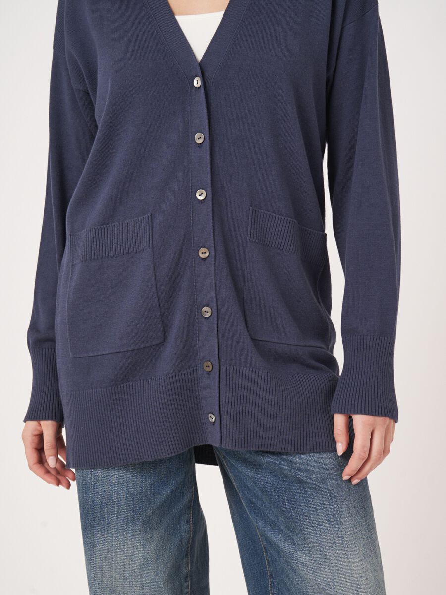 Fijn gebreid vest van katoenmix image number 2