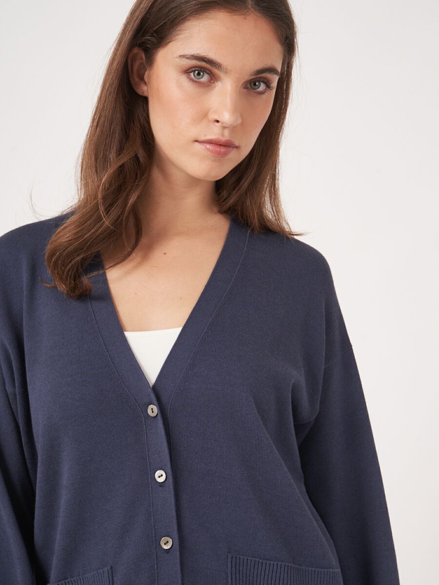 Fijn gebreid vest van katoenmix image number 3