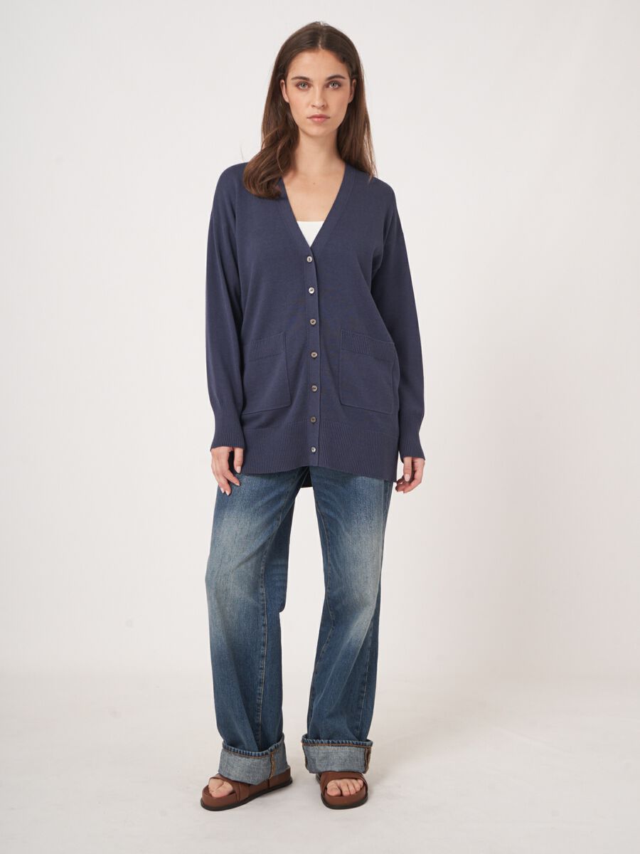 Fijn gebreid vest van katoenmix image number 5