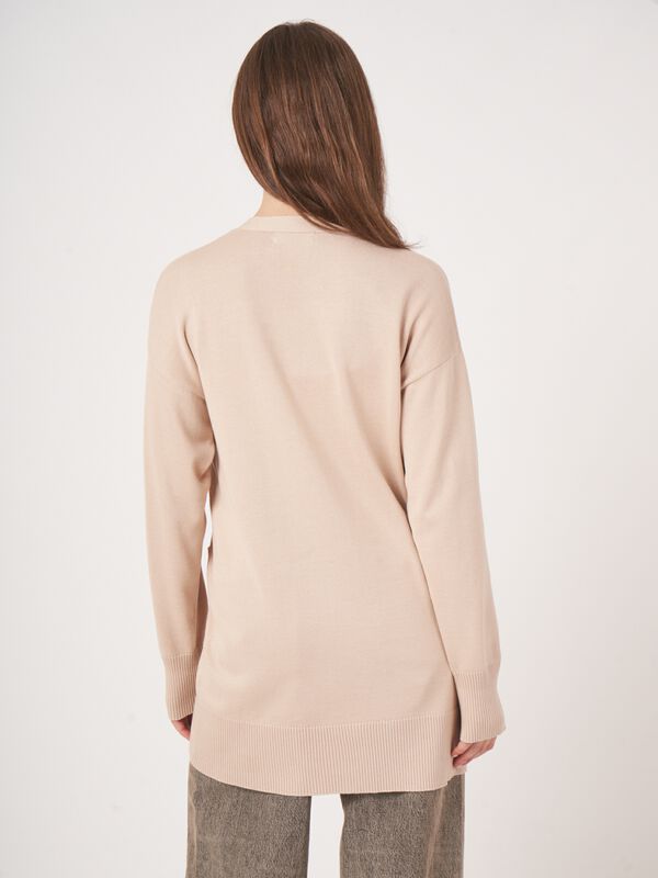 Fine knit cotton blend cardigan image number 4