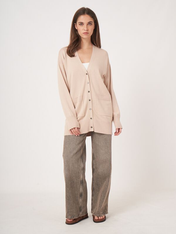 Fine knit cotton blend cardigan image number 5